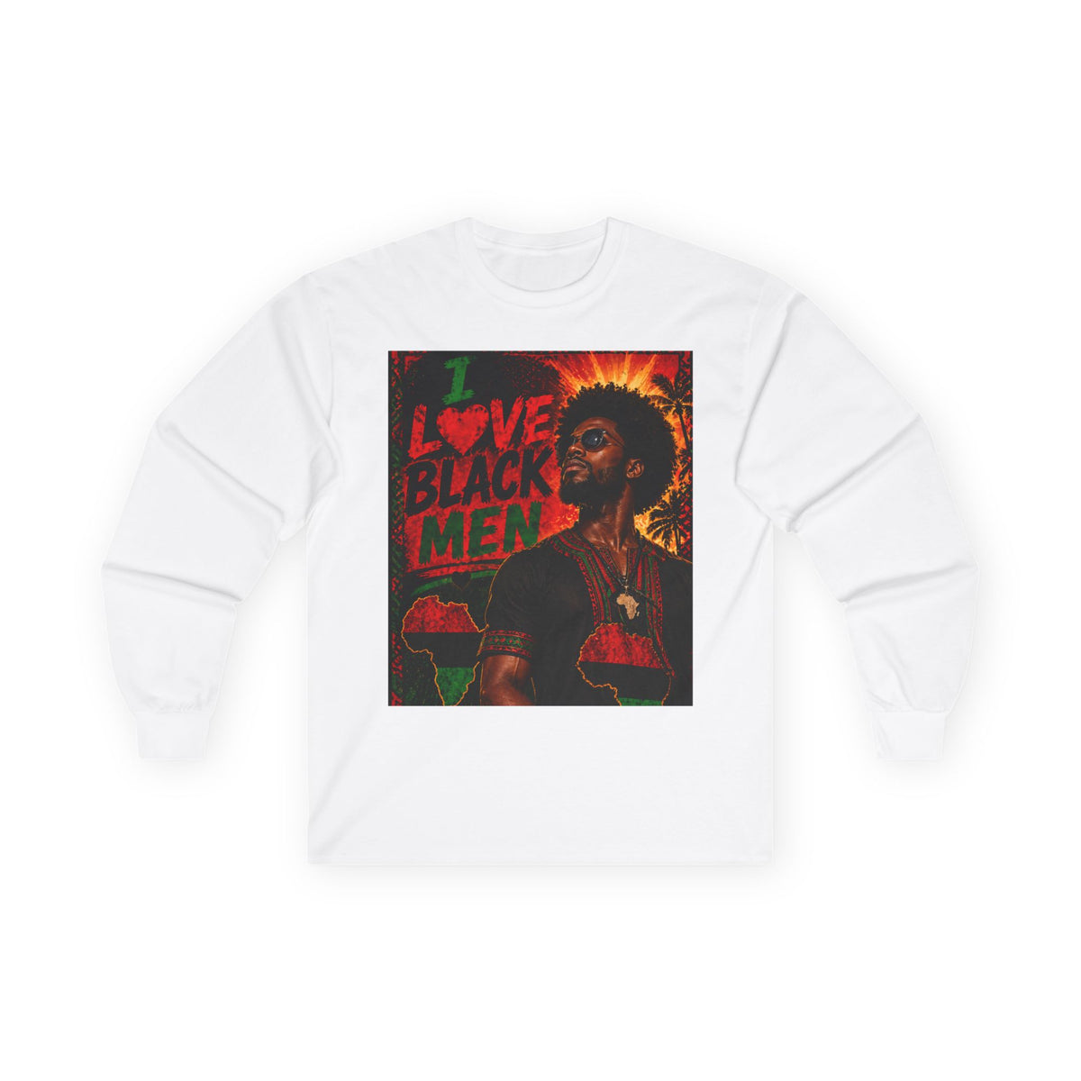 I Love Black Men Long Sleeve Tee 1 — Afrocentric Pride Graphic Shirt