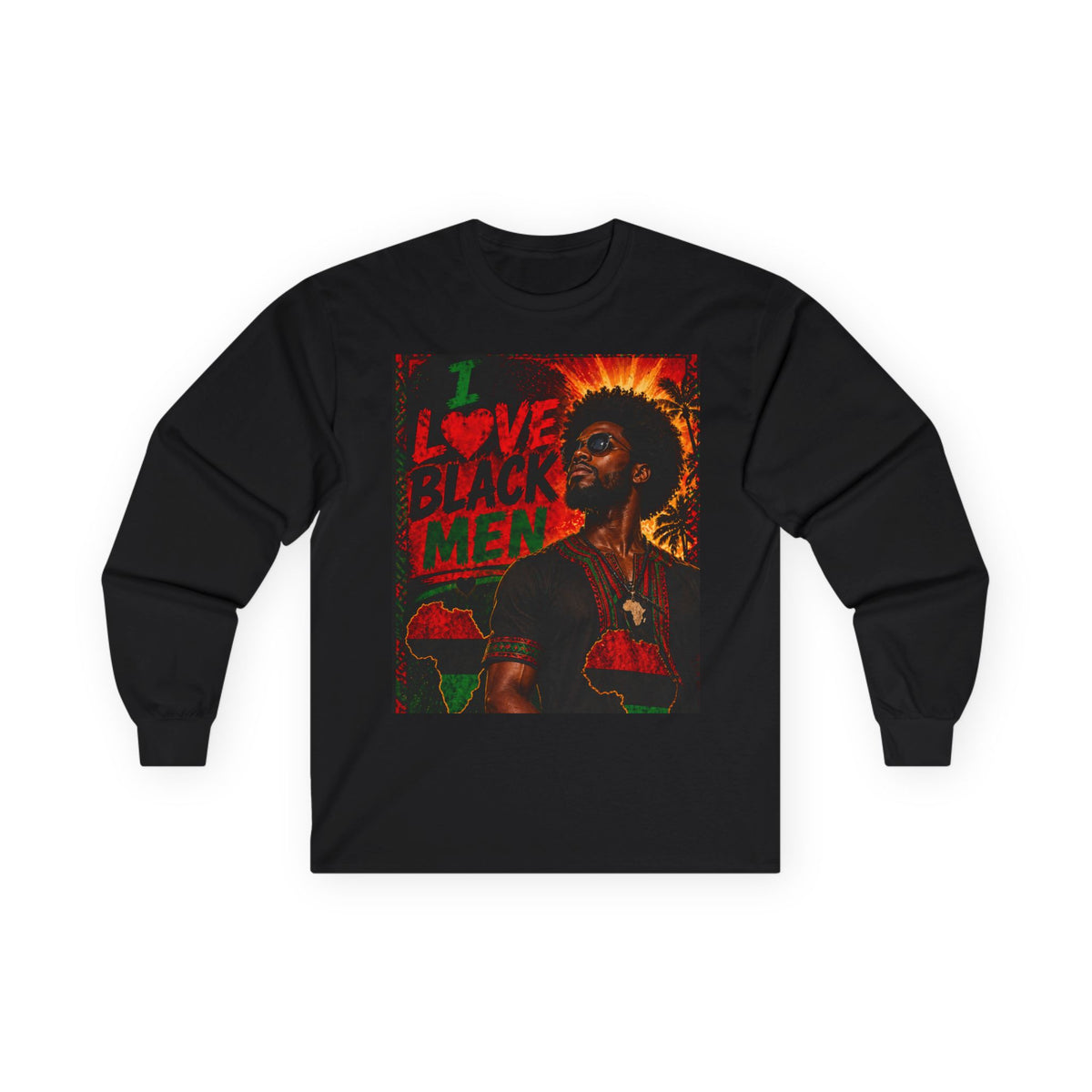 I Love Black Men Long Sleeve Tee 1 — Afrocentric Pride Graphic Shirt