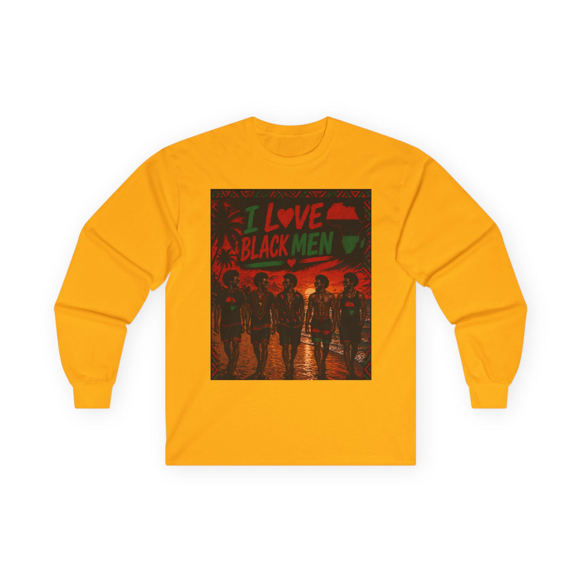 I Love Black Men Long Sleeve Tee 2— Black Pride Graphic Shirt